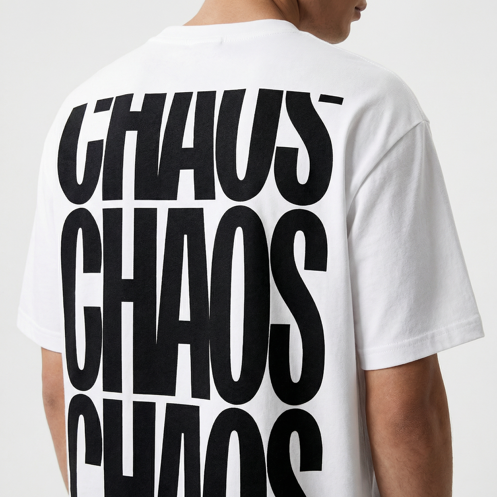 Chaos Back Print T-Shirt – Minimal Streetwear Cotton Tee