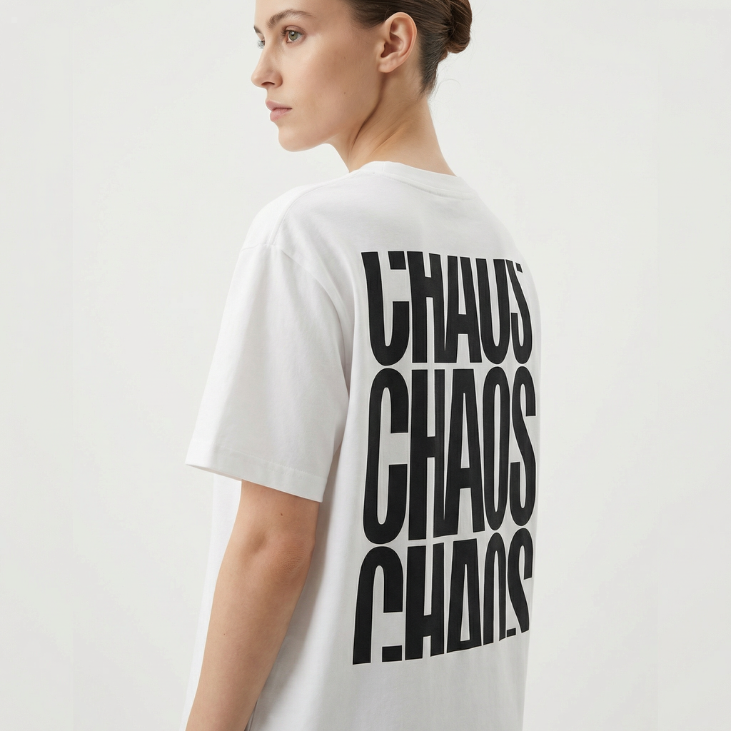 Chaos Back Print T-Shirt – Minimal Streetwear Cotton Tee