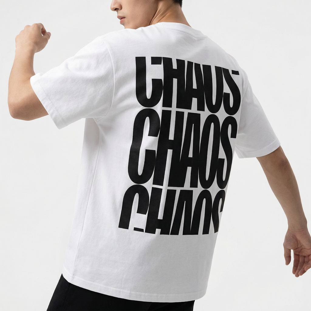 Chaos Back Print T-Shirt – Minimal Streetwear Cotton Tee